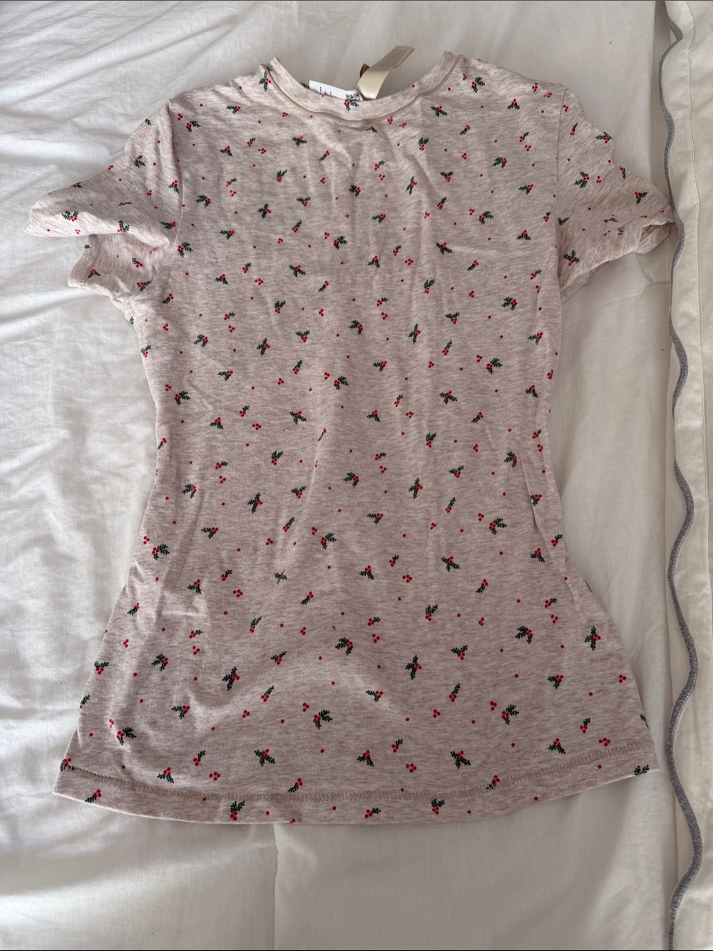 Skims Classic Tee with Holly Leaf Design